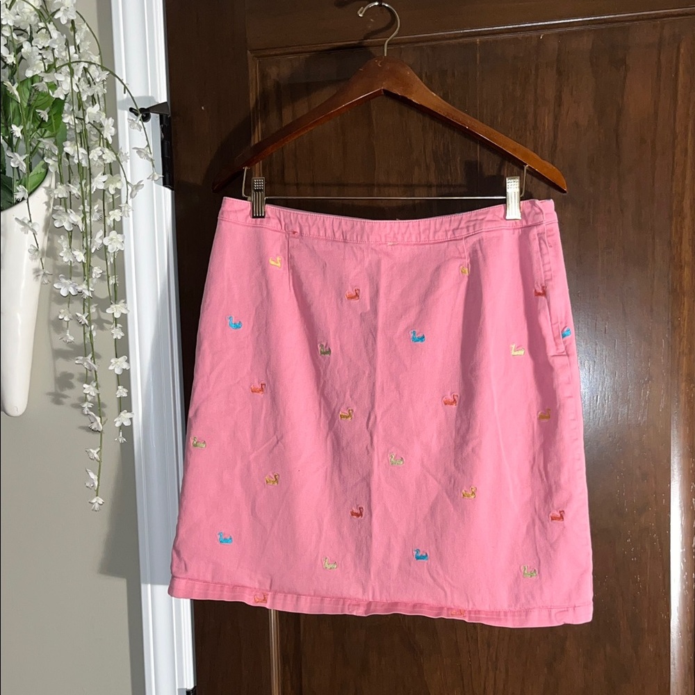 Duck Head Pink Skirt with Multicolor Embroidery Lowest Price